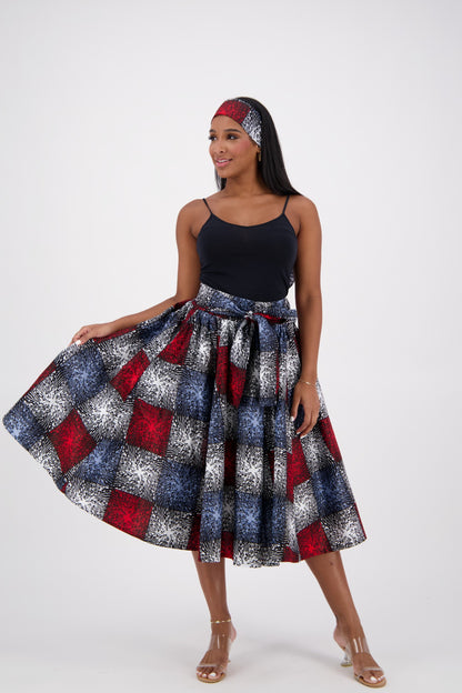 Mid-Length African Print Skirt 16321-241