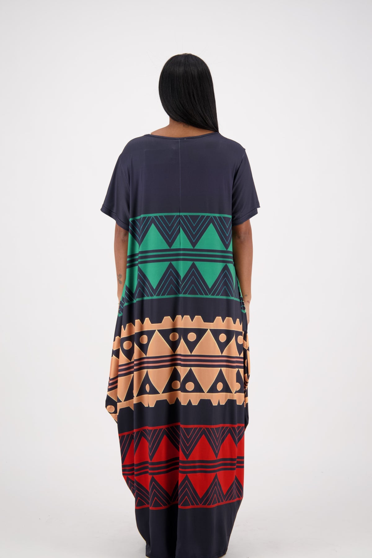 Black/Red/Green Tribal Print Kaftan CH8864