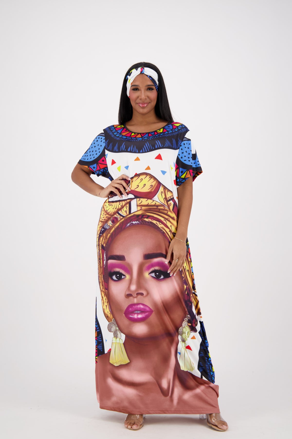 Tribal Border Print Kaftan CH8861