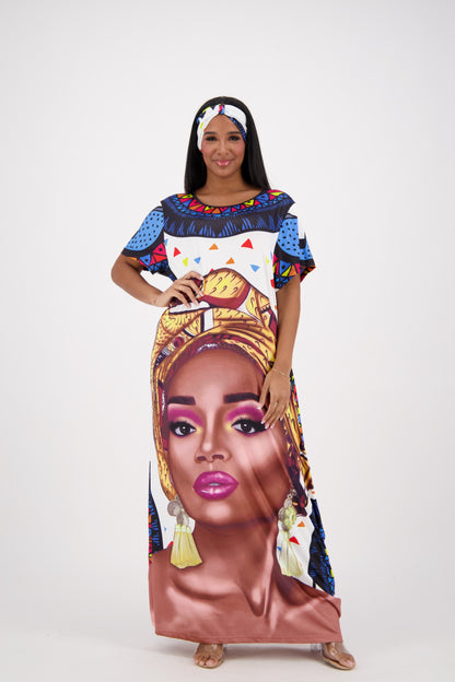 Tribal Border Print Kaftan CH8861