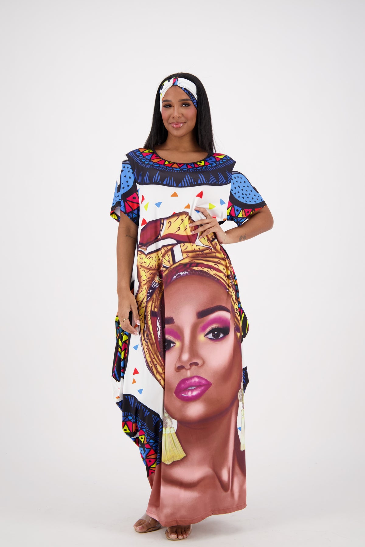 Tribal Border Print Kaftan CH8861