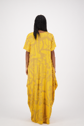 "She Believed" Gold Print Kaftan CH8858
