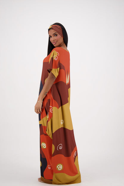 African Jewelry Print Kaftan CH8855