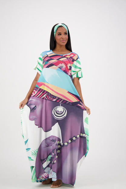 Water Color Print Kaftan CH8854