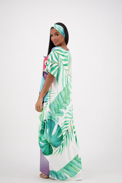 Water Color Print Kaftan CH8854