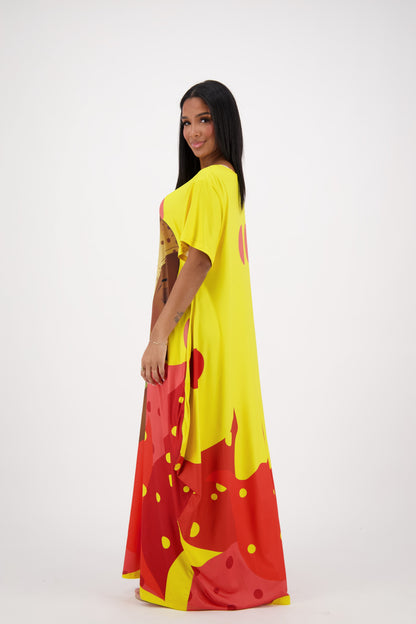 Red/Yellow Tribal Kaftan CH8852