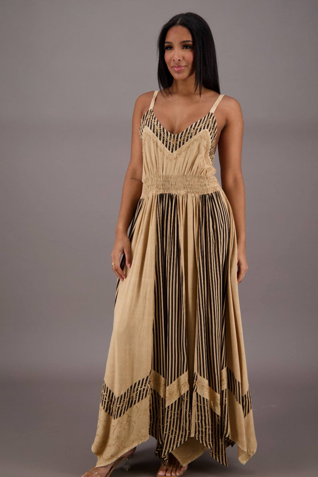 Regal Flair Acid Wash Maxi Dress ADL-24339