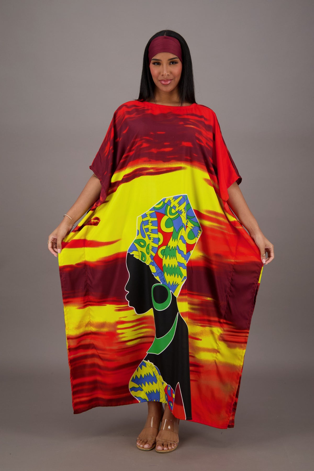 Vibrant Sunset African Print Kaftan KAF-42201