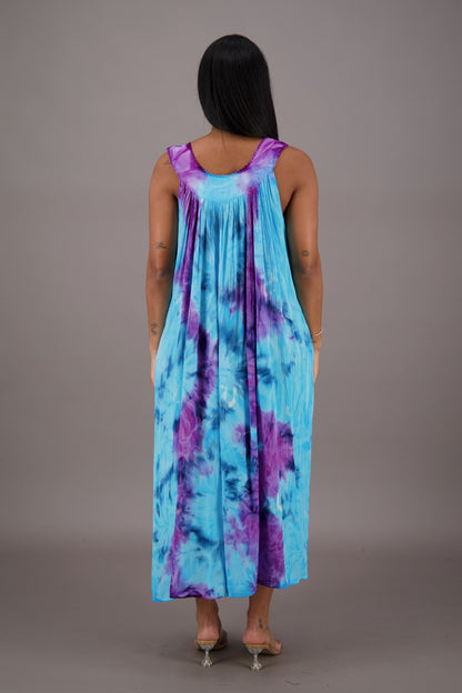 Palm Tree Tie Dye Beach Dress 24326