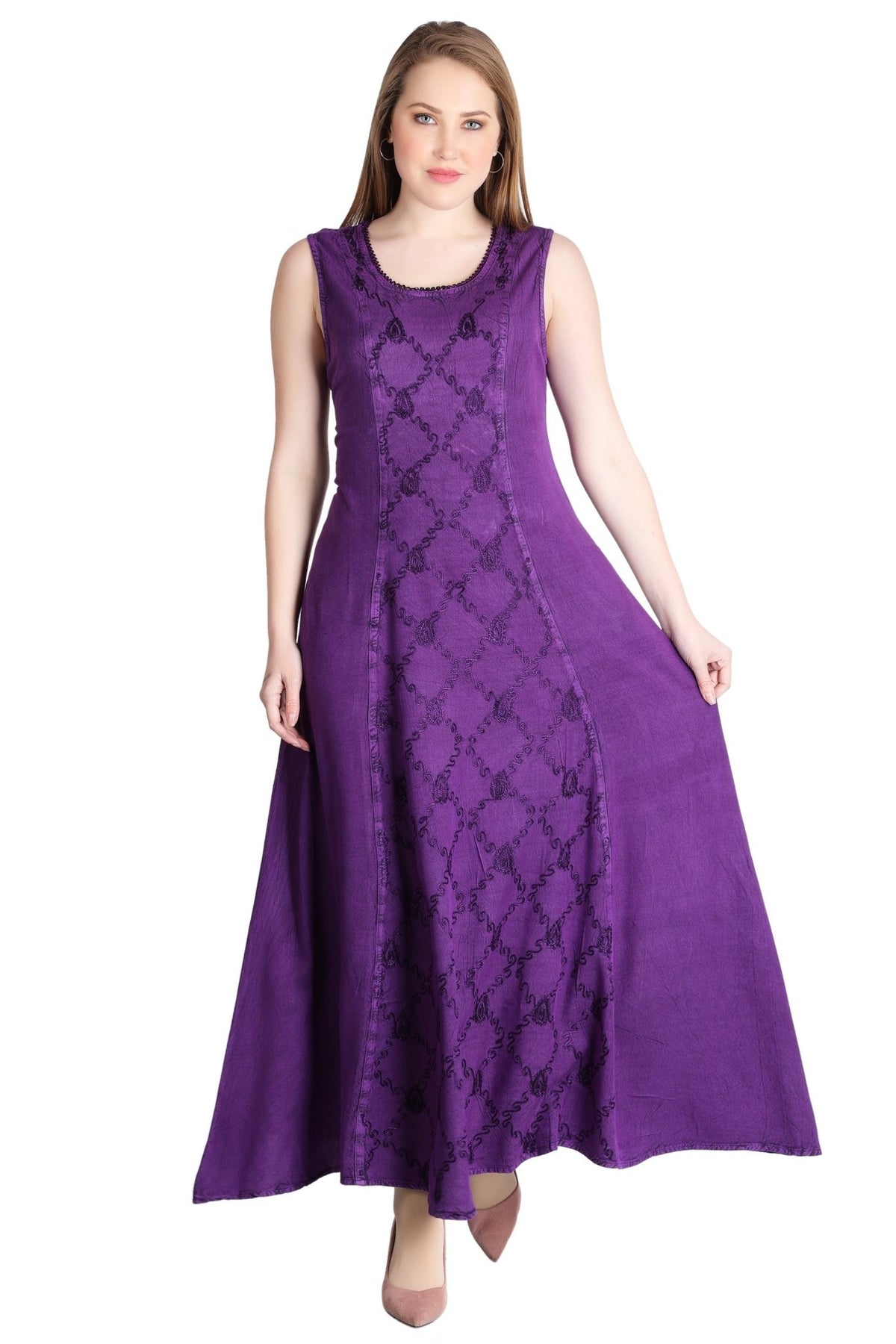 ADL - 30328 Sleeveless Acid Wash Dress ADL - 30328 - Advance Apparels Inc