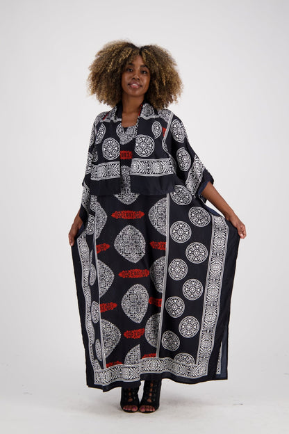 African Block Print Kaftan KAF-1046 - Advance Apparels Inc