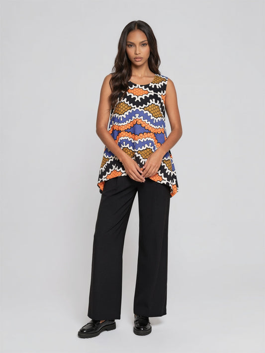 African Print A-Line Sleeveless Blouse 2164 - Advance Apparels Inc