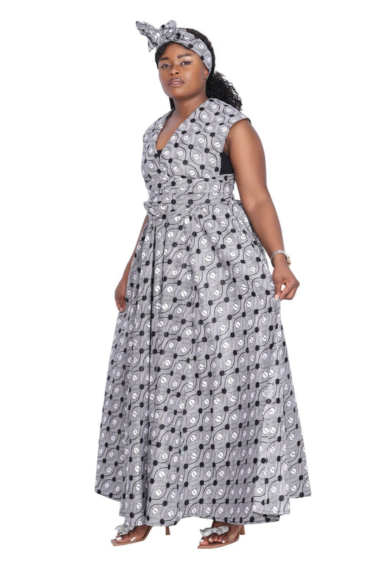 African Print Infinity Wrap Dress 16117 - 259 - Advance Apparels Inc