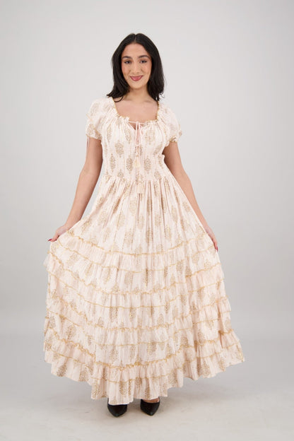 Amira Smocked Tier Dress 25102 - Advance Apparels Inc