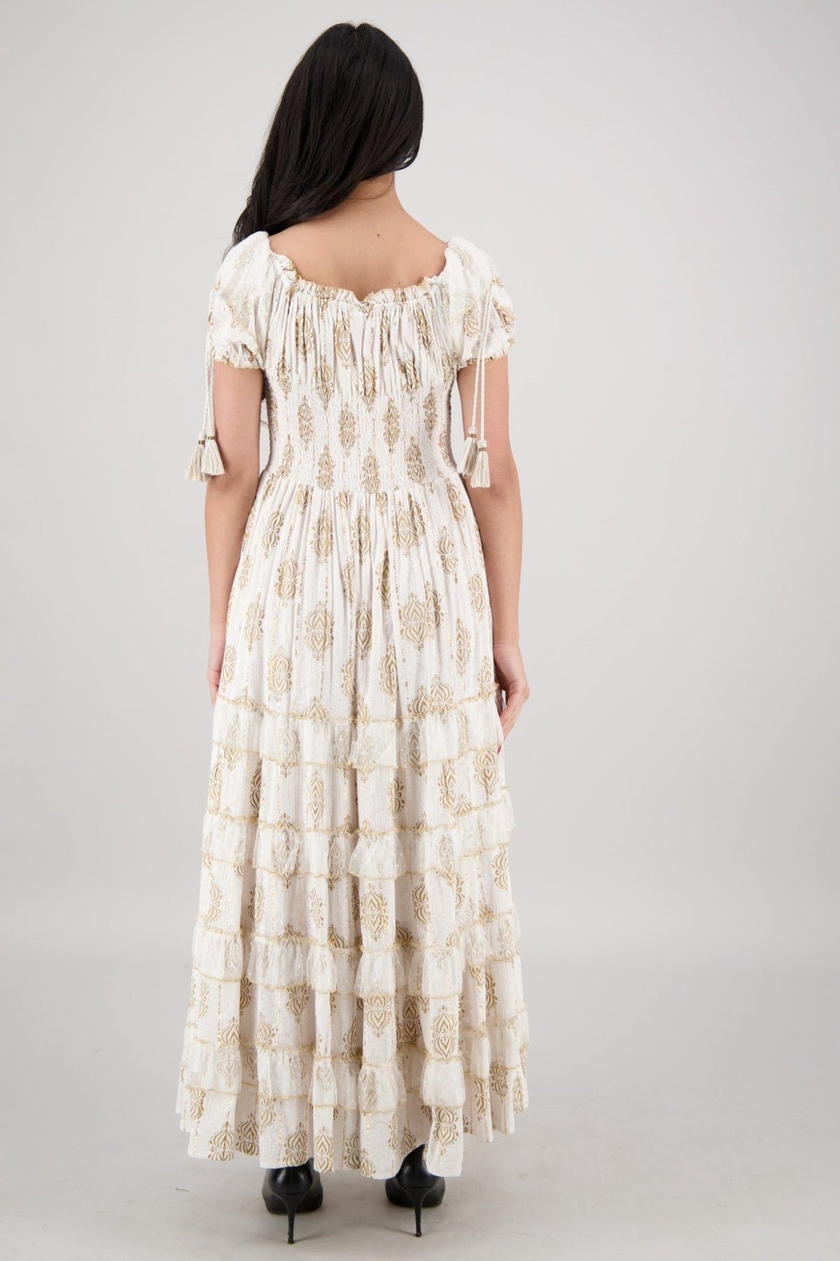 Amira Smocked Tier Dress 25102 - Advance Apparels Inc