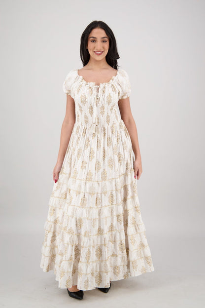 Amira Smocked Tier Dress 25102 - Advance Apparels Inc
