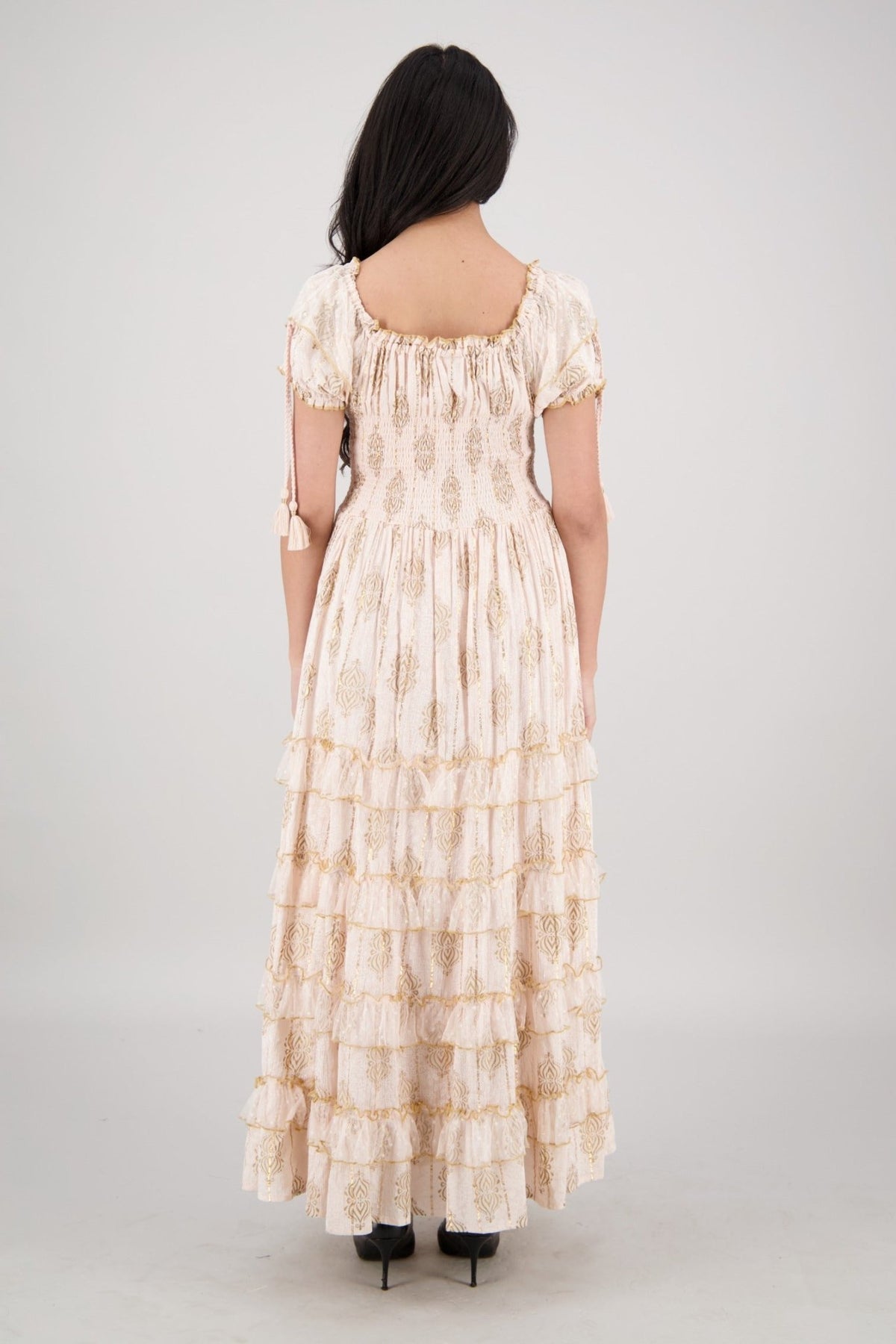 Amira Smocked Tier Dress 25102 - Advance Apparels Inc