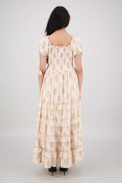 Amira Smocked Tier Dress 25102 - Advance Apparels Inc