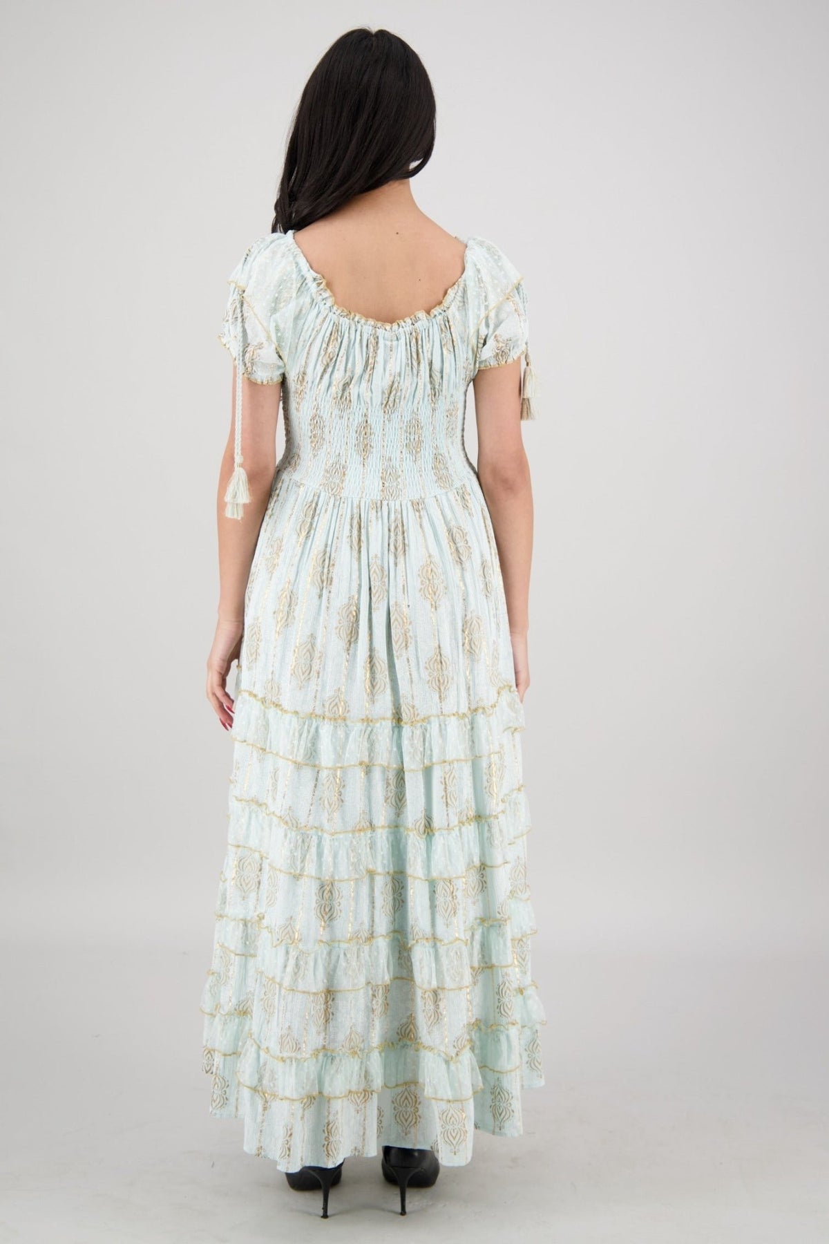Amira Smocked Tier Dress 25102 - Advance Apparels Inc
