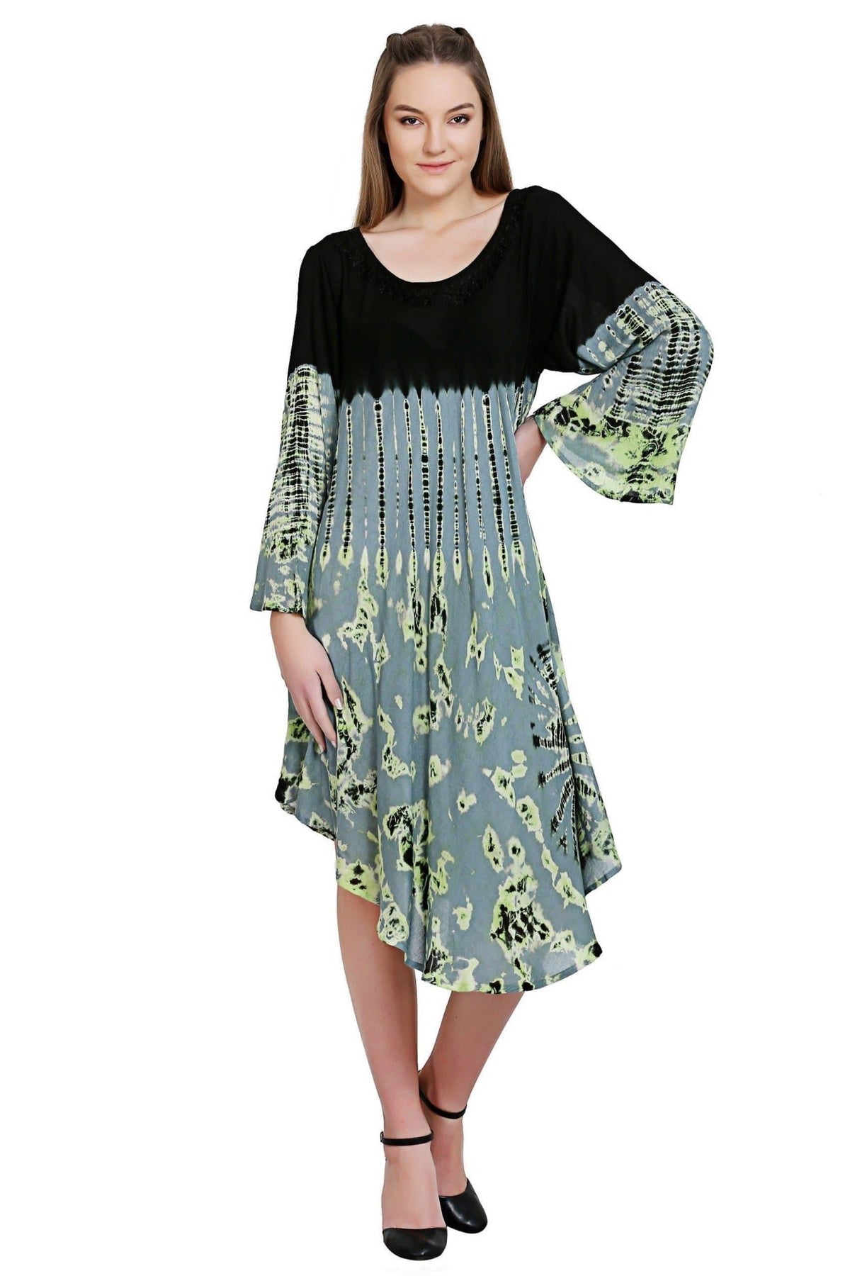 Astro Tie Dye Long Sleeve Dress 19285 - Advance Apparels Inc