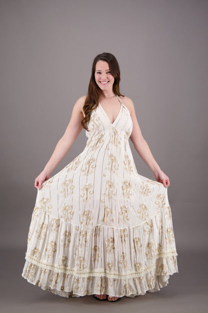 Azure Palm Tree Bohemian Maxi Dress 24910 - Advance Apparels Inc