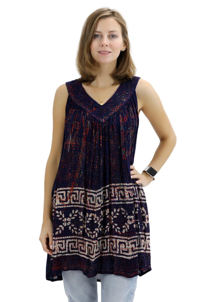 Batik Border Print V-Neck Tank Top 92 - Advance Apparels Inc