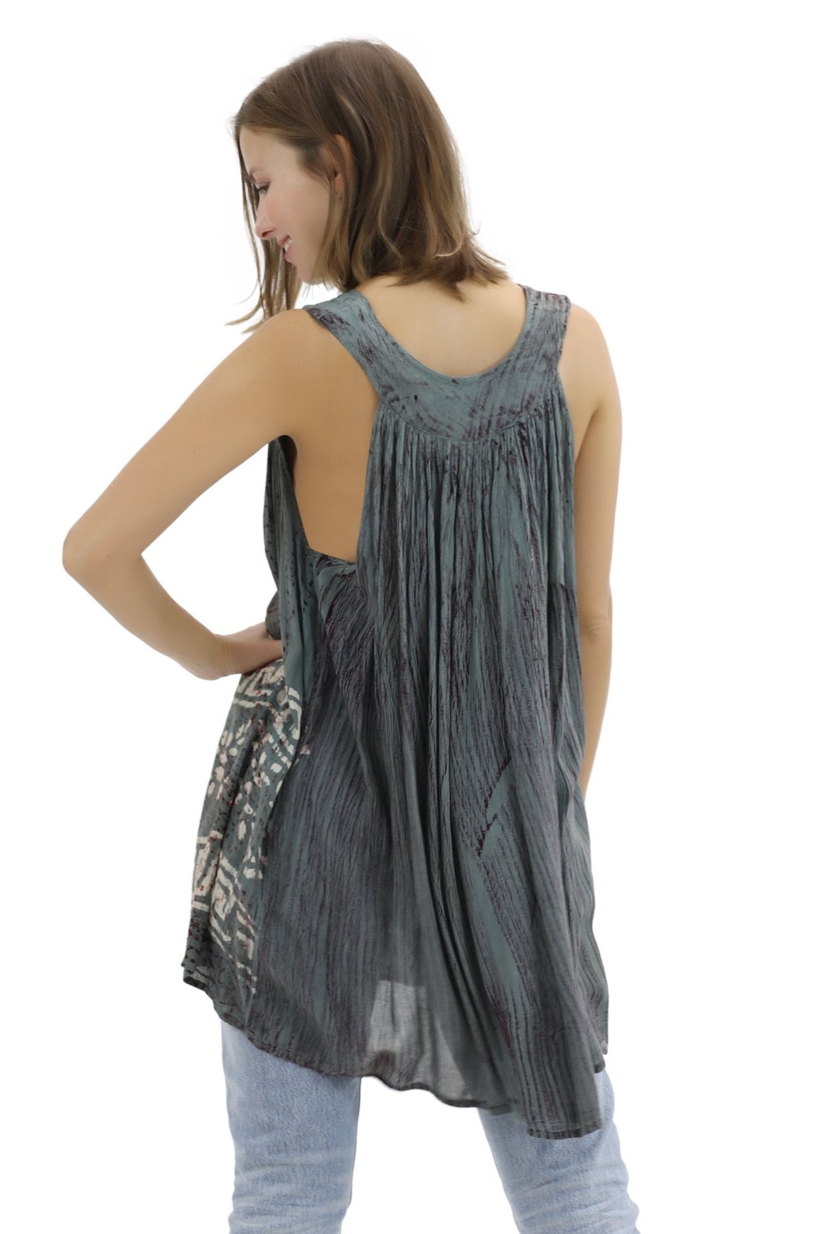 Batik Border Print V-Neck Tank Top 92 - Advance Apparels Inc