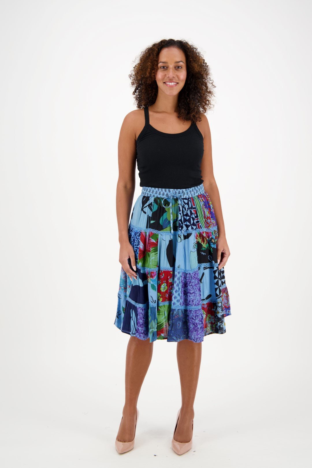 Bohemian Patchwork Skirt PAT - 3271 - Advance Apparels Inc