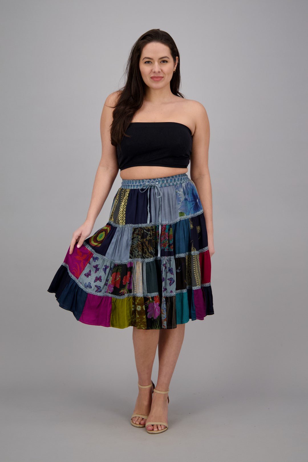 Bohemian Patchwork Skirt PAT - 3271 - Advance Apparels Inc