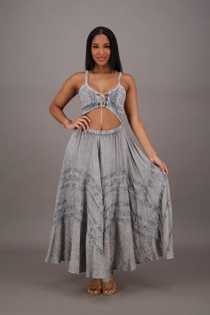 Bohemian Renaissance Cut - Out Maxi Dress ADL - 24337 - Advance Apparels Inc