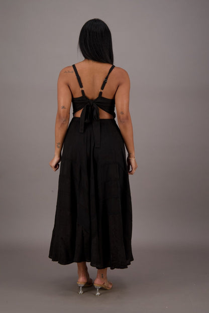 Bohemian Renaissance Cut - Out Maxi Dress ADL - 24337 - Advance Apparels Inc