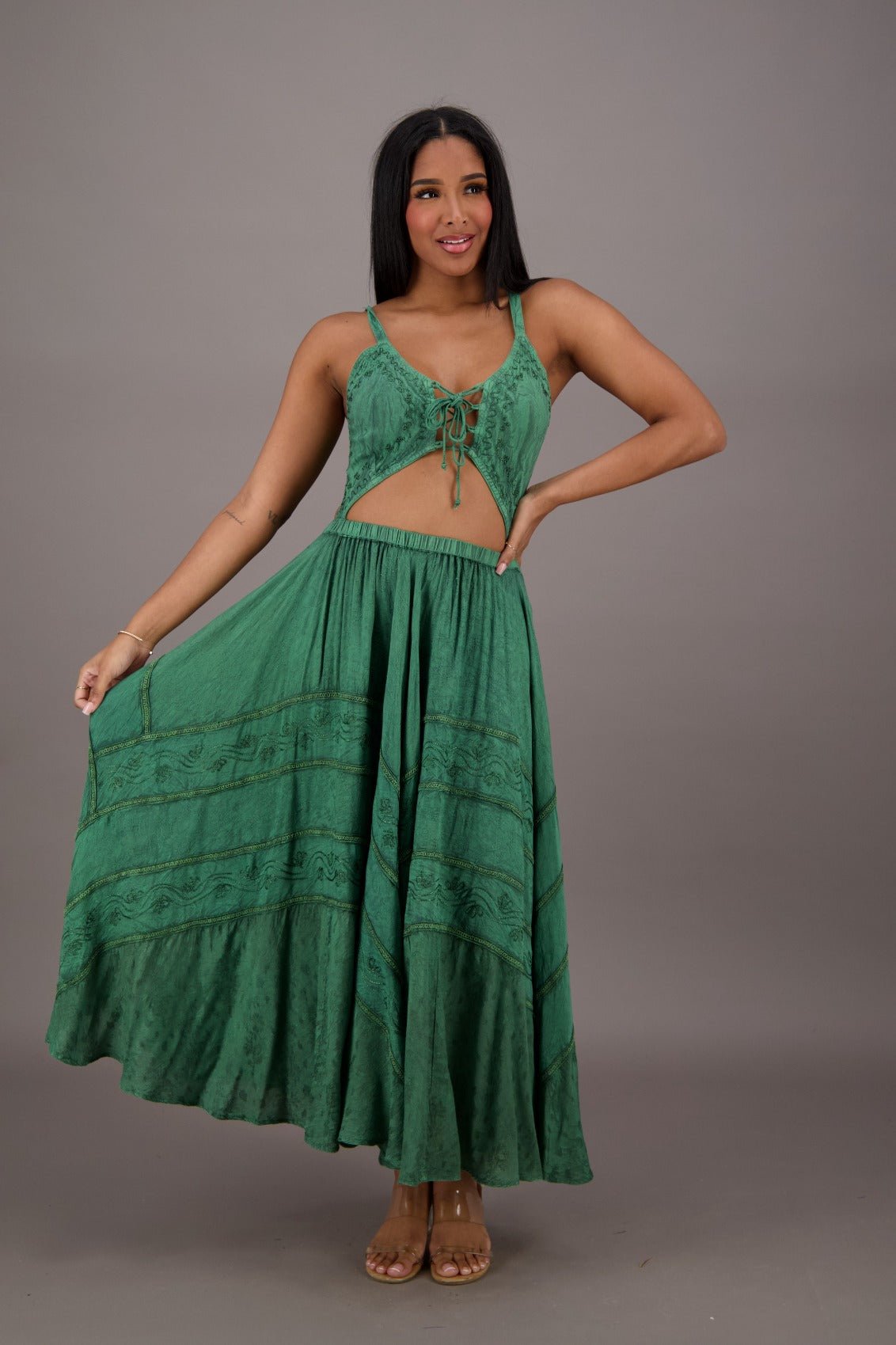 Bohemian Renaissance Cut - Out Maxi Dress ADL - 24337 - Advance Apparels Inc