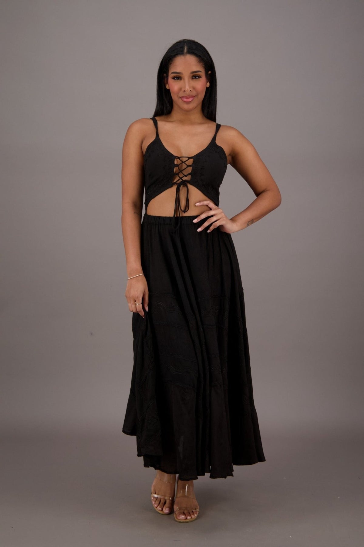 Bohemian Renaissance Cut - Out Maxi Dress ADL - 24337 - Advance Apparels Inc