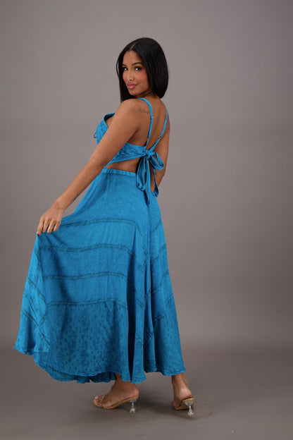 Bohemian Renaissance Cut - Out Maxi Dress ADL - 24337 - Advance Apparels Inc