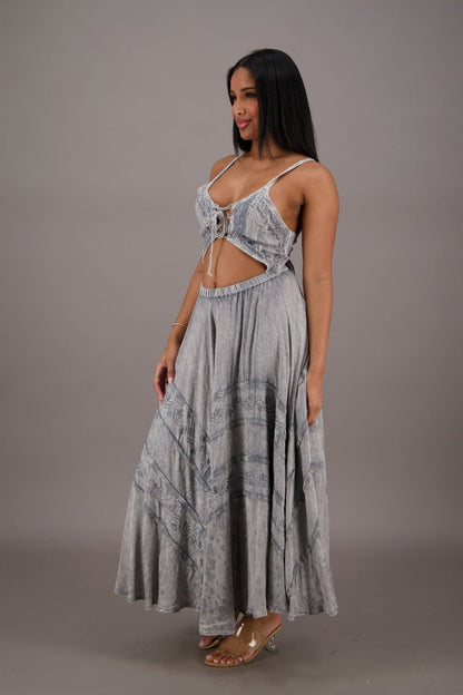Bohemian Renaissance Cut - Out Maxi Dress ADL - 24337 - Advance Apparels Inc
