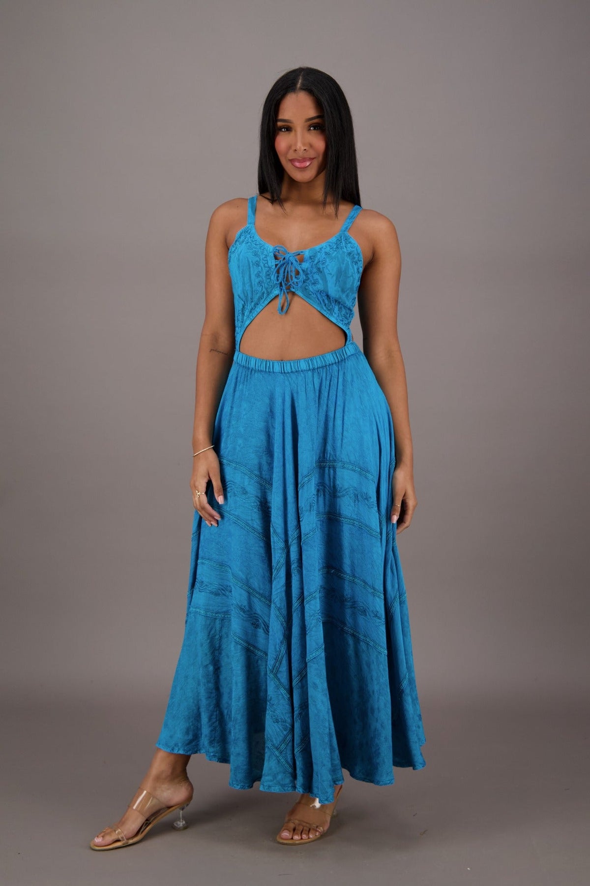 Bohemian Renaissance Cut - Out Maxi Dress ADL - 24337 - Advance Apparels Inc