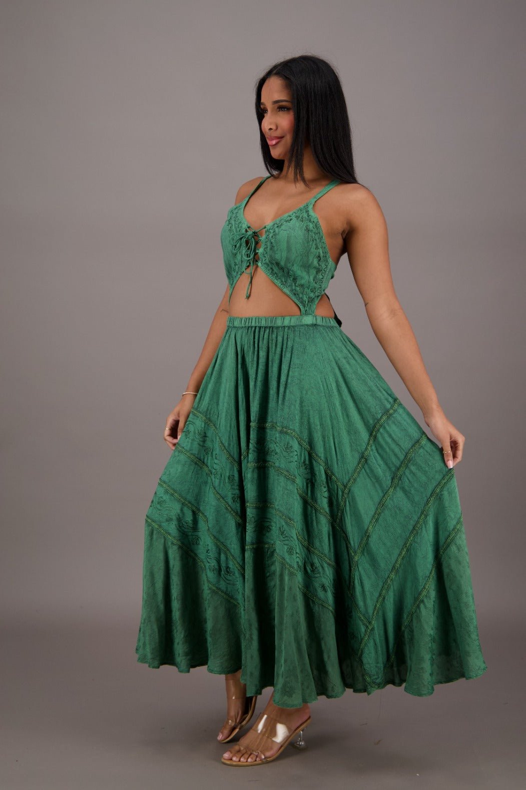 Bohemian Renaissance Cut - Out Maxi Dress ADL - 24337 - Advance Apparels Inc