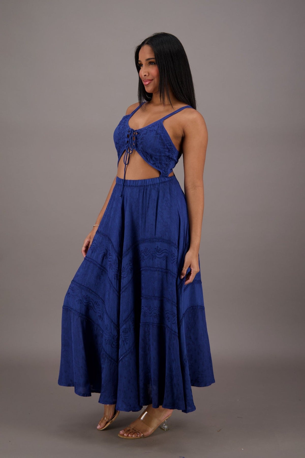 Bohemian Renaissance Cut - Out Maxi Dress ADL - 24337 - Advance Apparels Inc