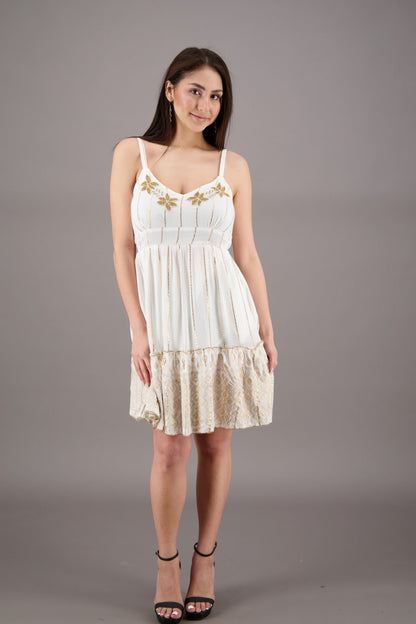 Border Print Middy Lurex Dress 23952 - Advance Apparels Inc