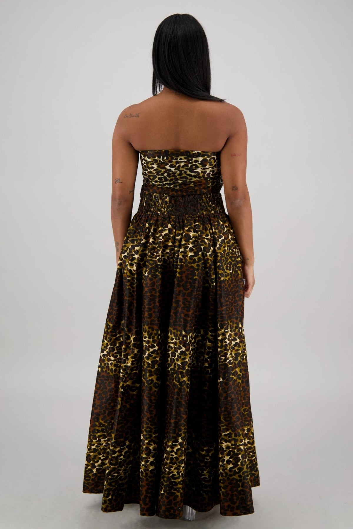 Brown - Gold Leopard Wide - Leg Palazzo Pants 61 - 275 - Advance Apparels Inc