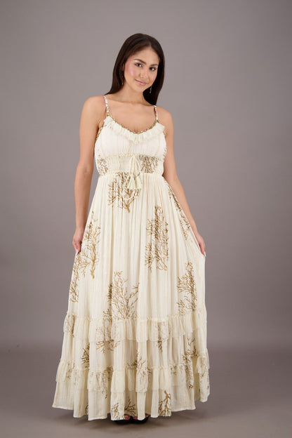 Coral Summer Maxi Dress 24708 - Advance Apparels Inc