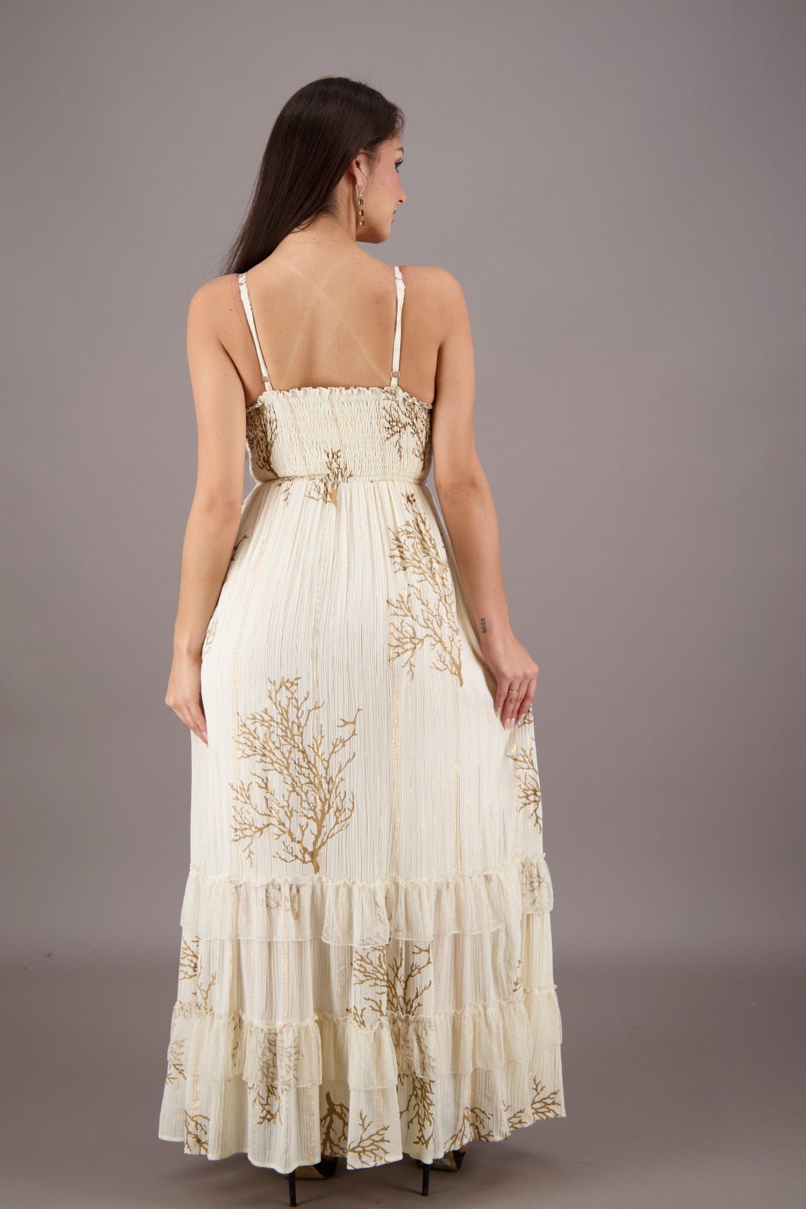 Coral Summer Maxi Dress 24708 - Advance Apparels Inc