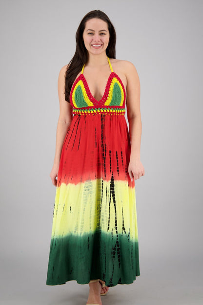 Crochet Rasta Halter Dress 194561 - Advance Apparels Inc