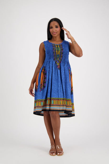 Dashiki Print Tank Dress 3639 - Advance Apparels Inc
