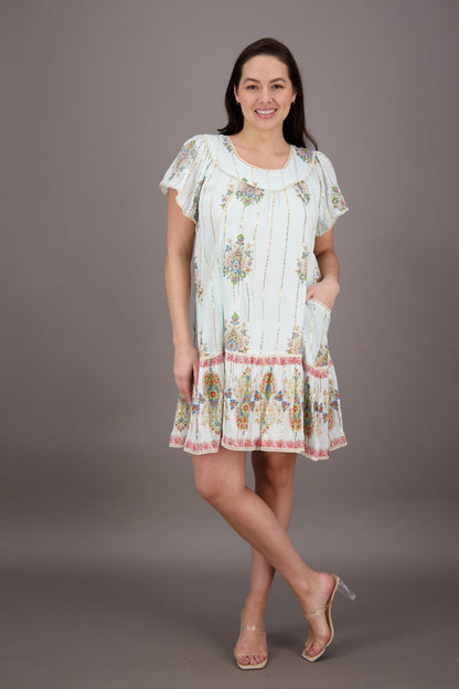 Dreamweaver Border Print Middy Dress 24947 - Advance Apparels Inc