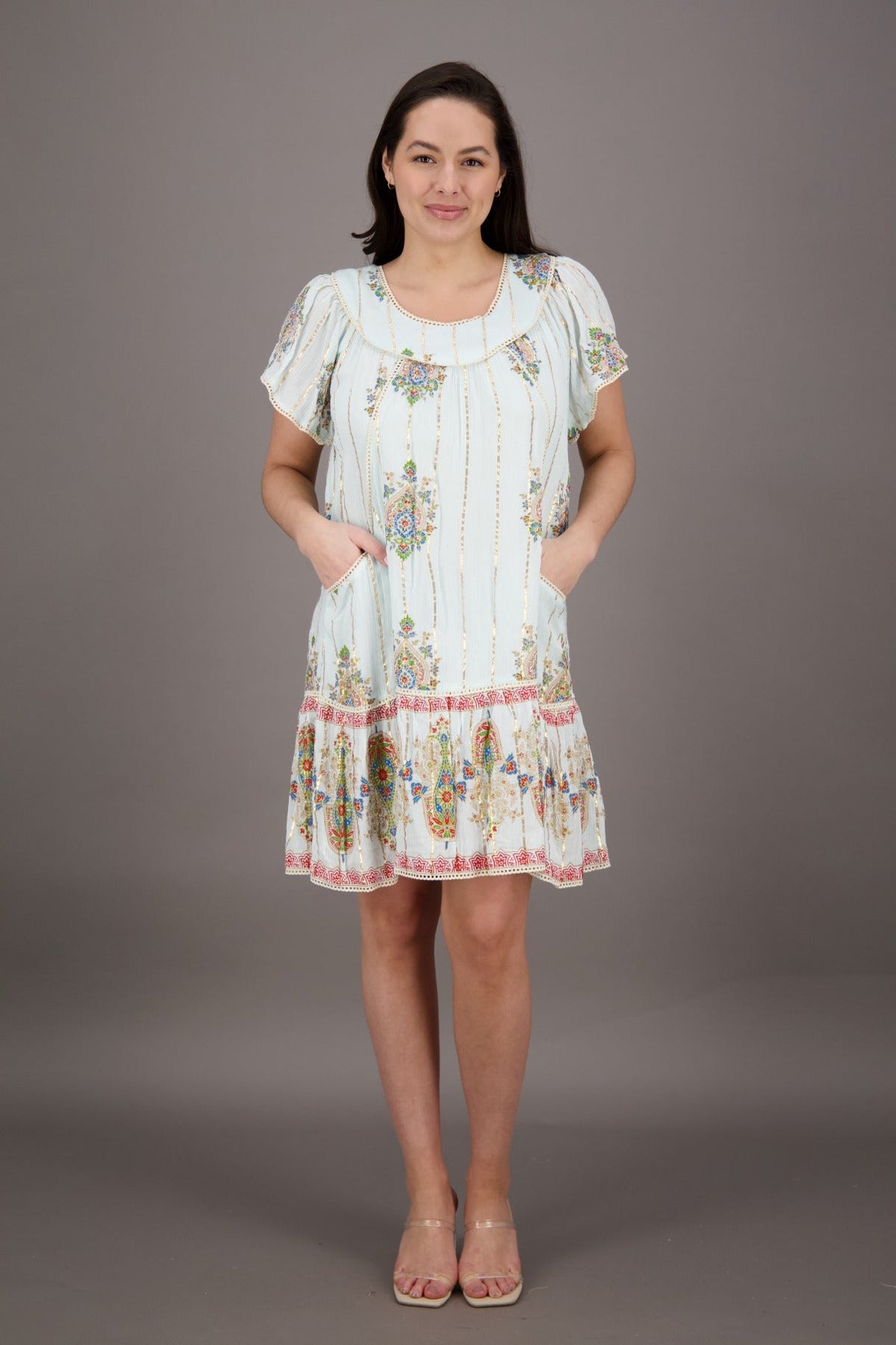 Dreamweaver Border Print Middy Dress 24947 - Advance Apparels Inc