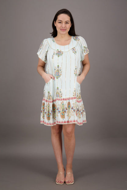 Dreamweaver Border Print Middy Dress 24947 - Advance Apparels Inc