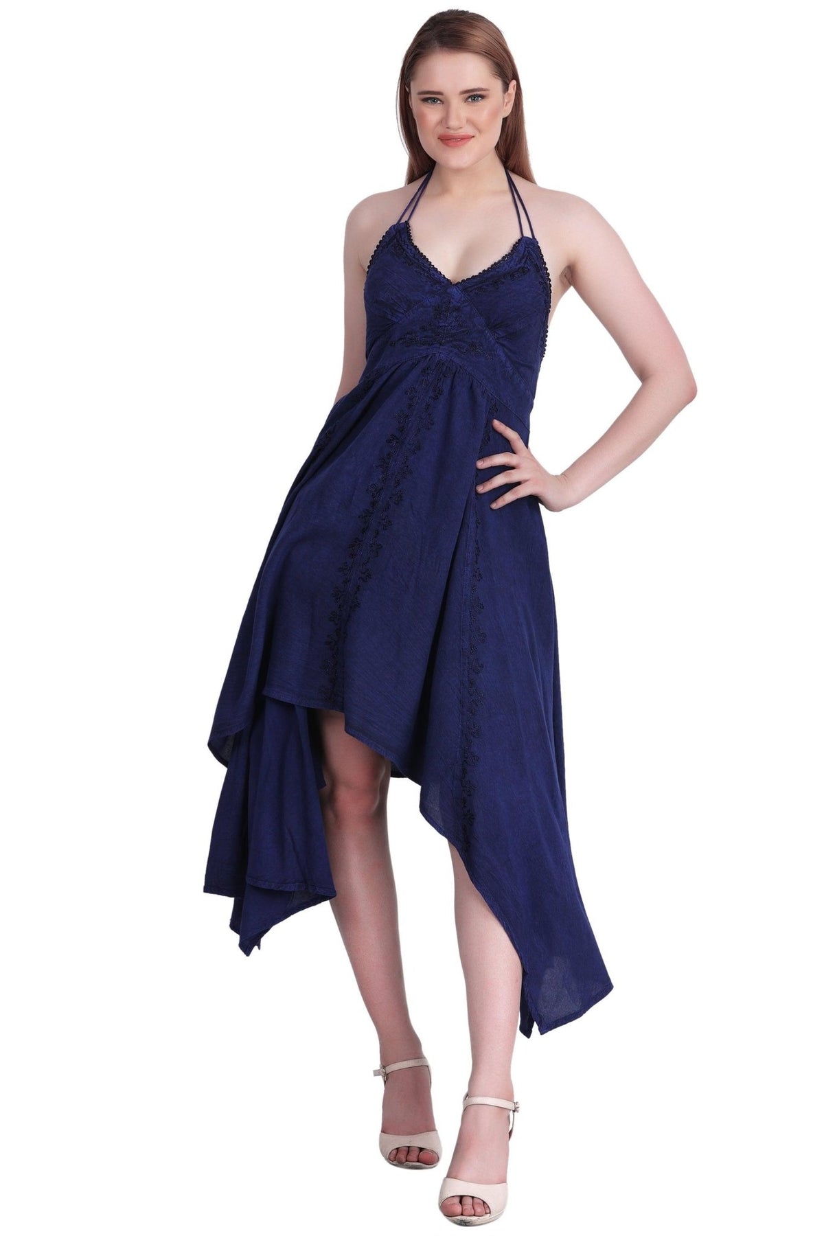 Elastic Back Acid Wash Dress (S/M-1X/2X) 4 Colors ADL-30332 - Advance Apparels Inc