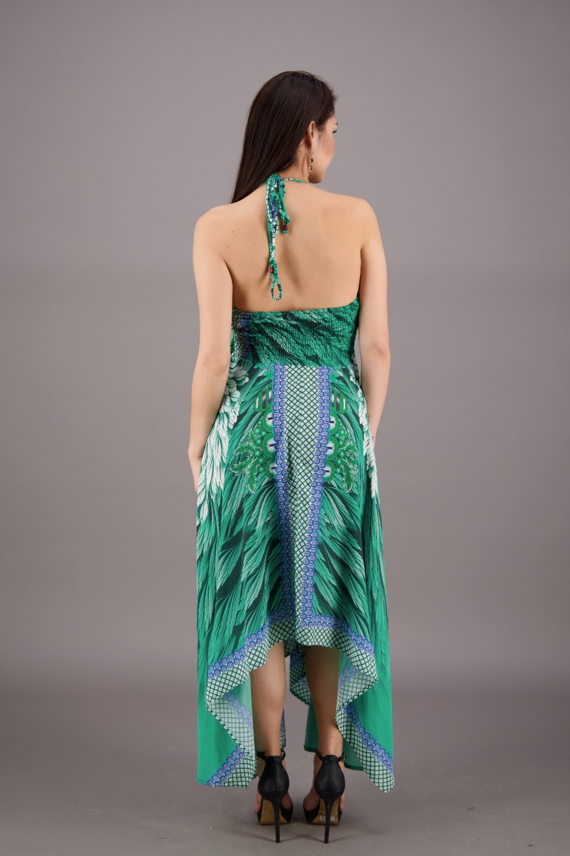 Exotic Digital Print Halter Dress AB - 23022 - Advance Apparels Inc