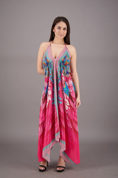Exotic Digital Print Halter Dress AB - 23022 - Advance Apparels Inc